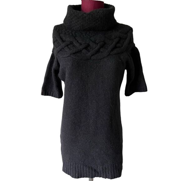 Theory Mirna Warmth Black Turtle Neck Sweater M Wool Cashmere Mohair - Picture 1 of 8